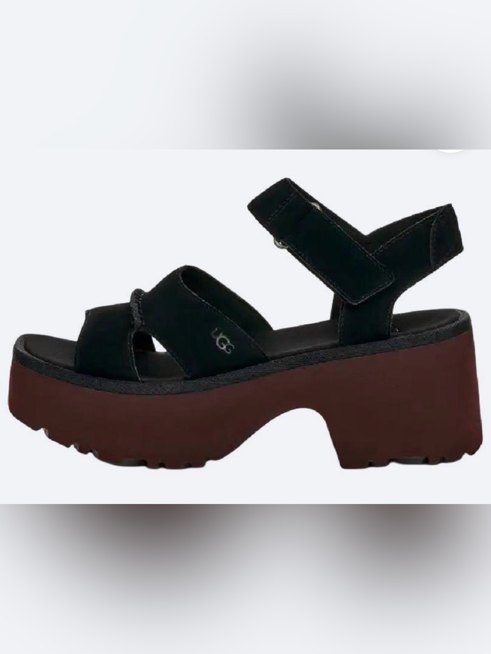 UGG Black and Brown Platform Sandals for Women
